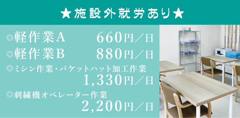 一ヶ月の工賃